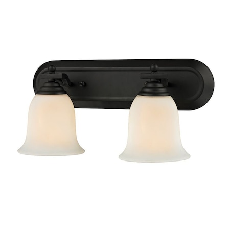 Z-Lite Lagoon 2 Light Vanity, Matte Black & Matte Opal 703-2V-MB